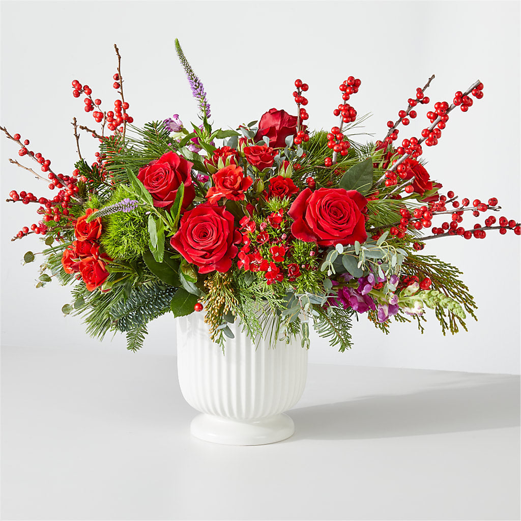 Big Red Bow Bouquet – POTRATZ FLORAL SHOP & GREENHOUSES, Erie PA