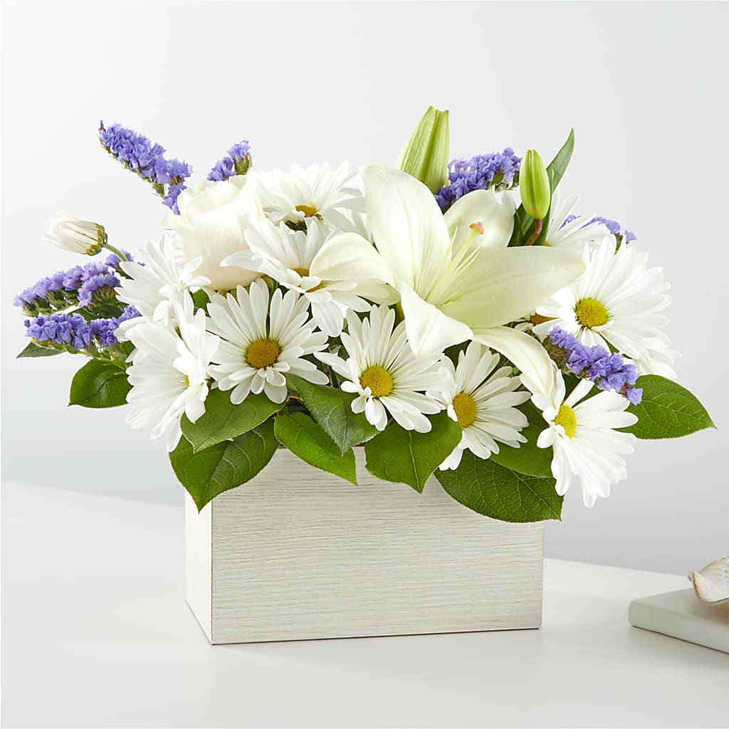Beyond Blue Box Bouquet – POTRATZ FLORAL SHOP & GREENHOUSES, Erie PA