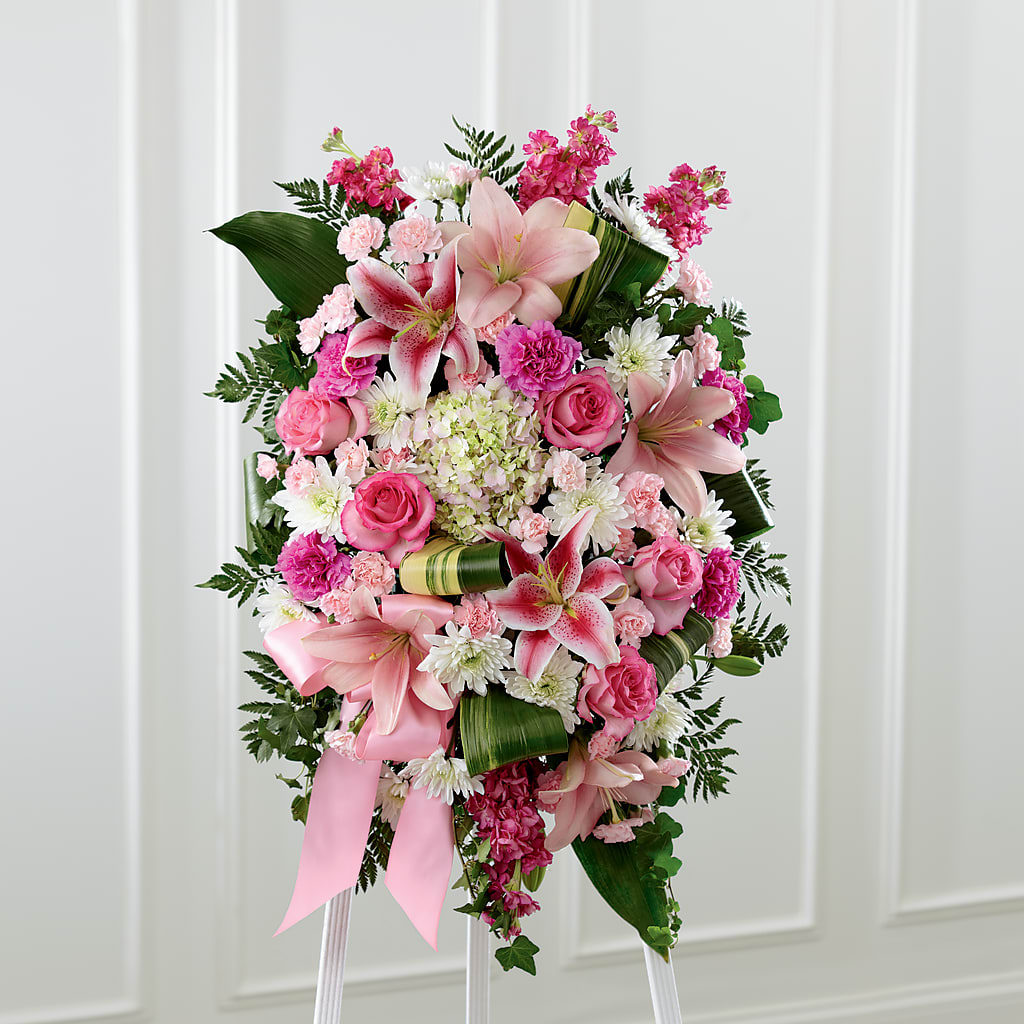 Comforting Standing Spray – POTRATZ FLORAL SHOP & GREENHOUSES, Erie PA