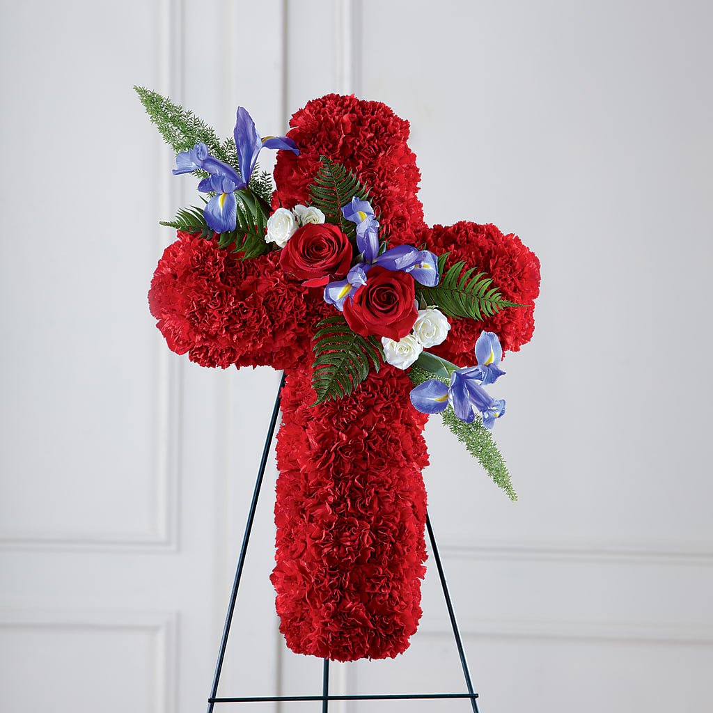 Faithful Hero Floral Cross – POTRATZ FLORAL SHOP & GREENHOUSES, Erie PA