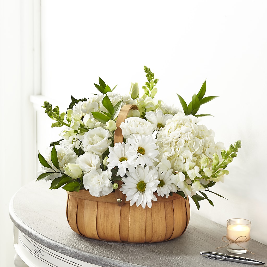 Pure Ivory Basket – POTRATZ FLORAL SHOP & GREENHOUSES, Erie PA
