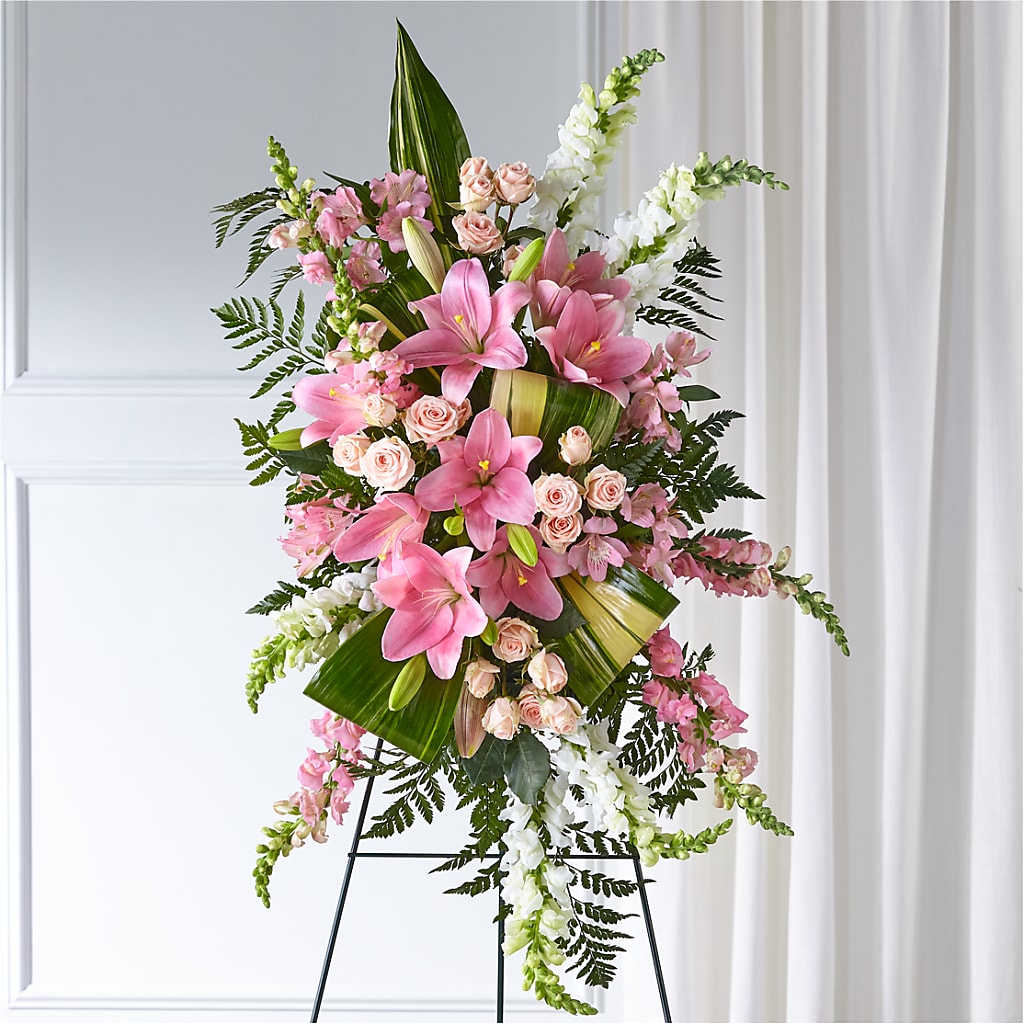 Elegant Embrace Standing Spray – POTRATZ FLORAL SHOP & GREENHOUSES, Erie PA
