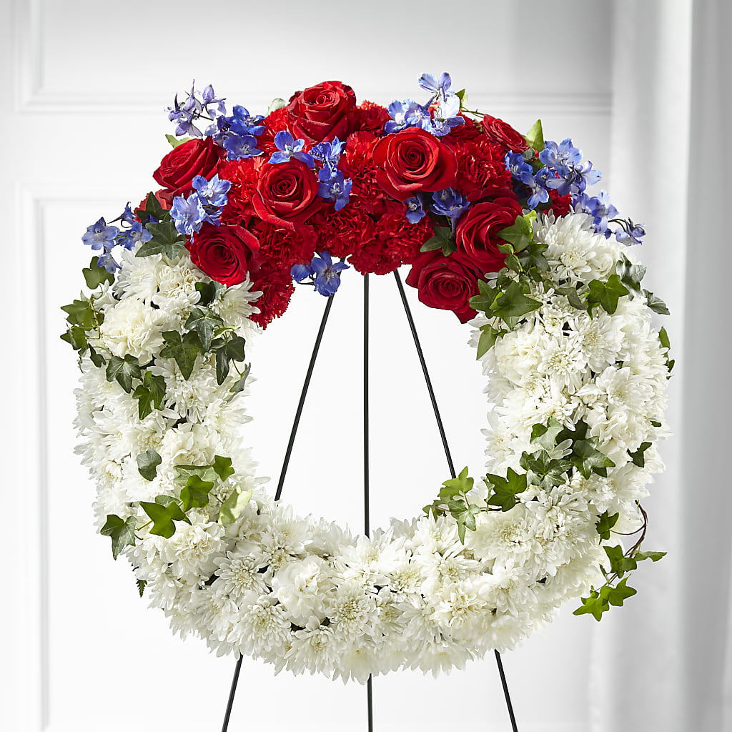 Patriotic Passion Wreath – POTRATZ FLORAL SHOP & GREENHOUSES, Erie PA