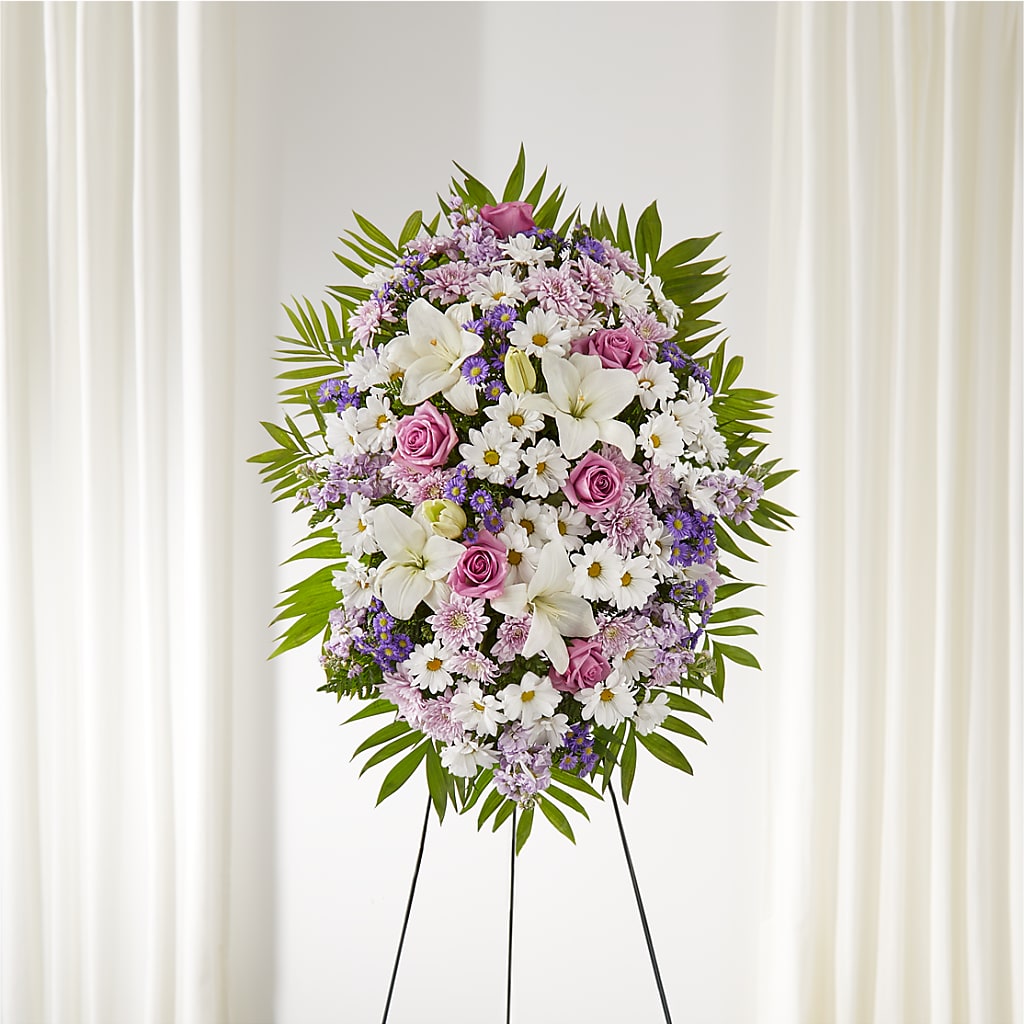 Surrounded by Love Standing Spray – POTRATZ FLORAL SHOP & GREENHOUSES, Erie PA