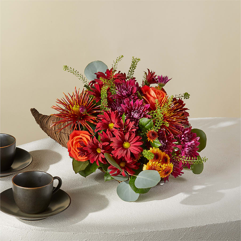 Autumn Herald Cornucopia – POTRATZ FLORAL SHOP & GREENHOUSES, Erie PA