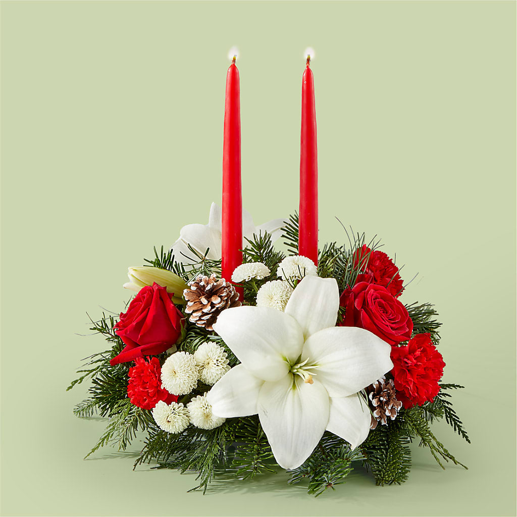 Seasonal Festivities Centerpiece – POTRATZ FLORAL SHOP & GREENHOUSES, Erie PA