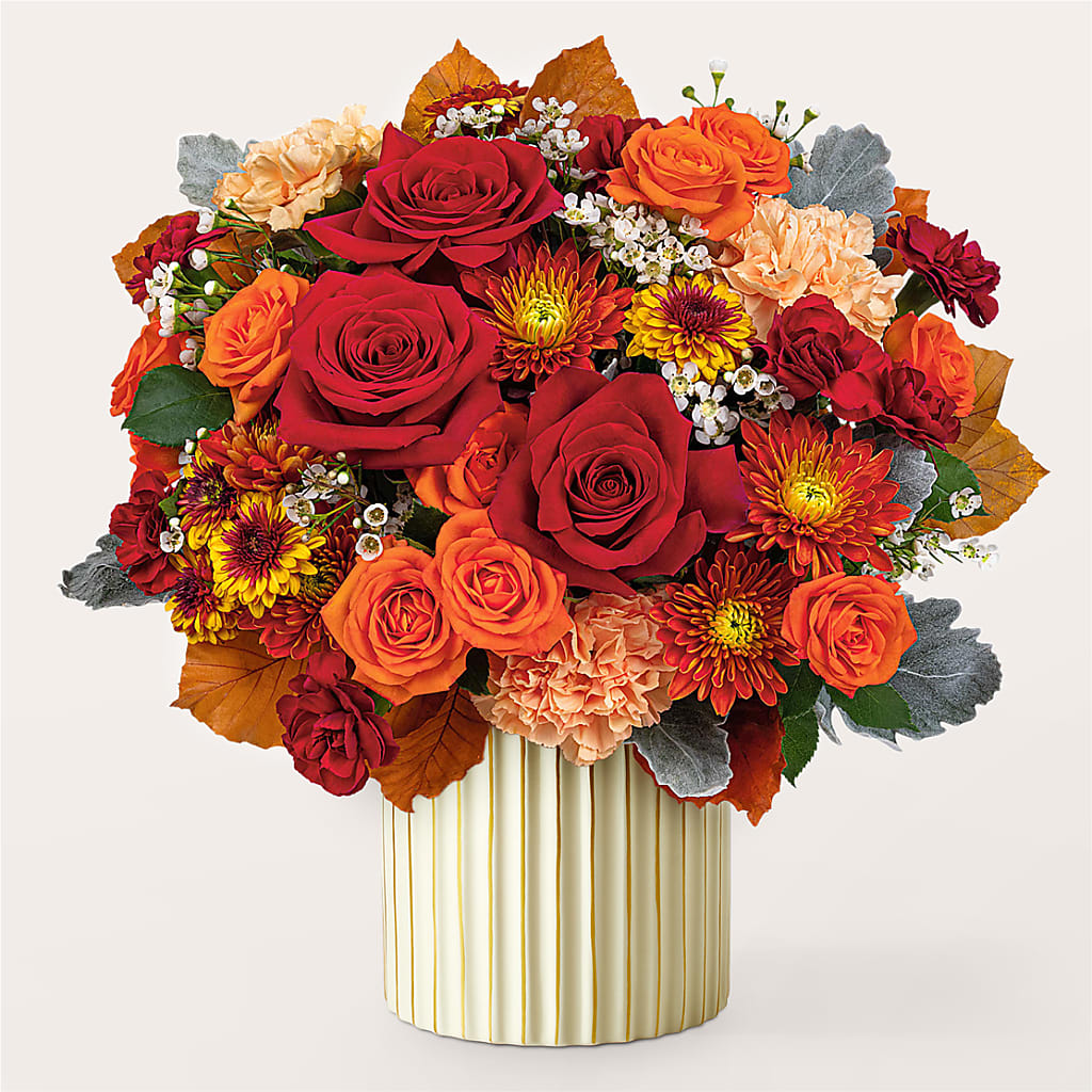 Merlot Bouquet with Ivory Vase – POTRATZ FLORAL SHOP & GREENHOUSES, Erie PA