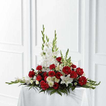 Crimson & White Arrangement – POTRATZ FLORAL SHOP & GREENHOUSES, Erie PA