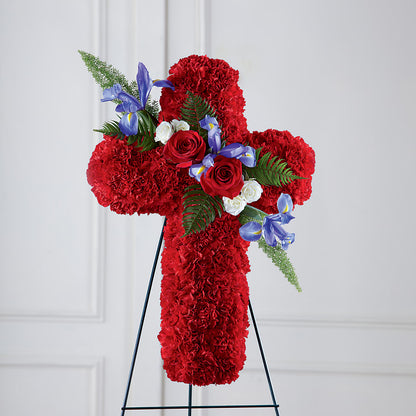 Faithful Hero Floral Cross – POTRATZ FLORAL SHOP & GREENHOUSES, Erie PA