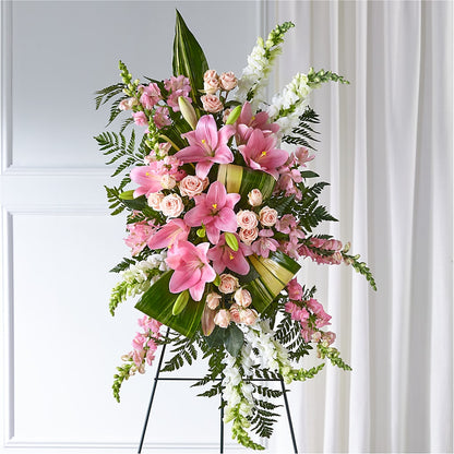 Elegant Embrace Standing Spray – POTRATZ FLORAL SHOP & GREENHOUSES, Erie PA