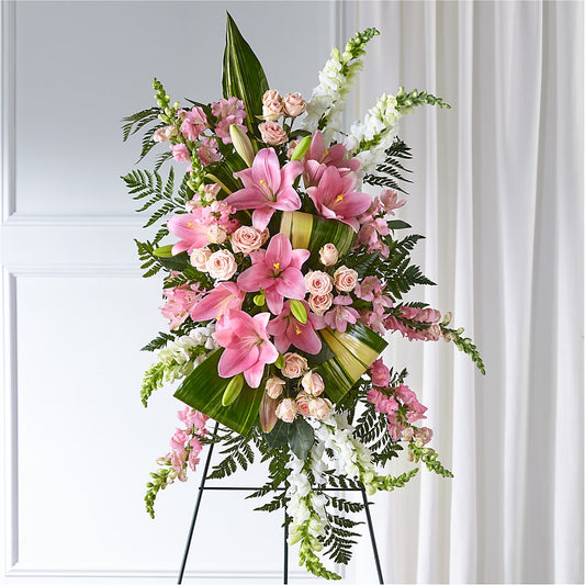 Elegant Embrace Standing Spray – POTRATZ FLORAL SHOP & GREENHOUSES, Erie PA