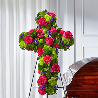 Tribute Rose Floral Cross – POTRATZ FLORAL SHOP & GREENHOUSES, Erie PA