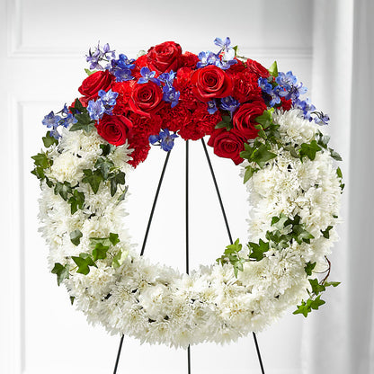 Patriotic Passion Wreath – POTRATZ FLORAL SHOP & GREENHOUSES, Erie PA