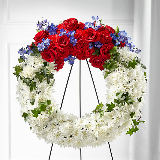 Patriotic Passion Wreath – POTRATZ FLORAL SHOP & GREENHOUSES, Erie PA
