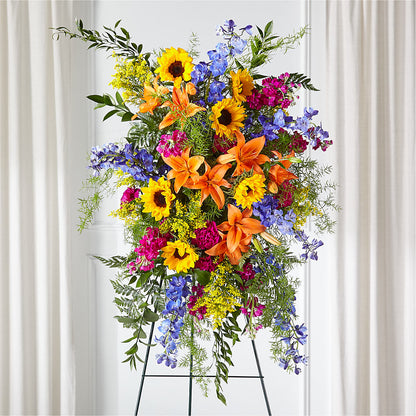 Sunlit Memories Standing Spray (Standard) – POTRATZ FLORAL SHOP & GREENHOUSES, Erie PA