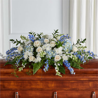 Timeless Essence Casket Spray – POTRATZ FLORAL SHOP & GREENHOUSES, Erie PA