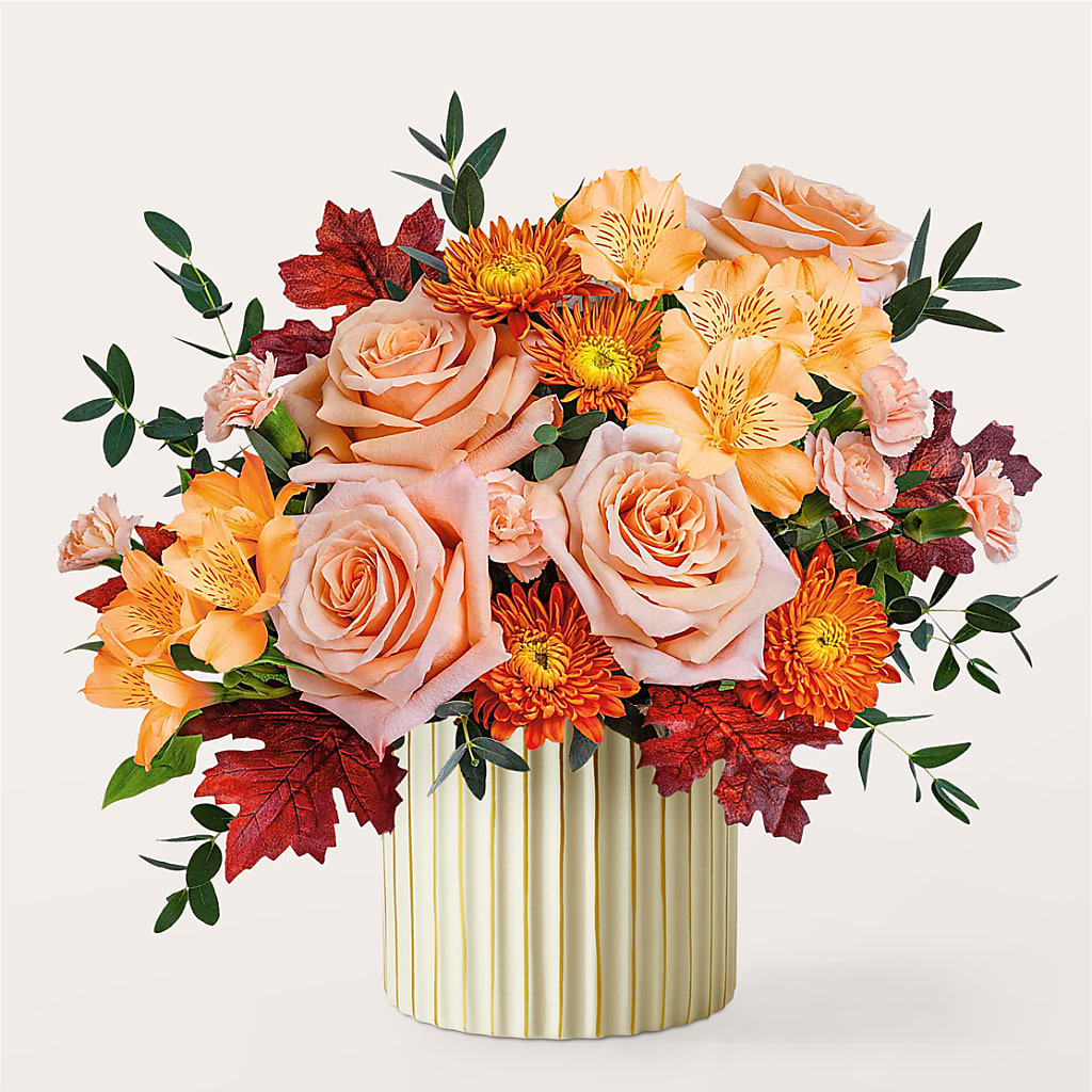 Spiced Latte Bouquet with Ivory Vase – POTRATZ FLORAL SHOP & GREENHOUSES, Erie PA