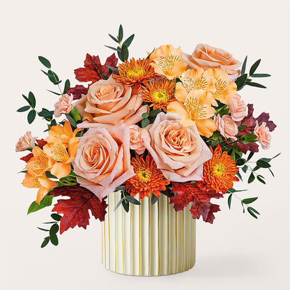 Spiced Latte Bouquet with Ivory Vase – POTRATZ FLORAL SHOP & GREENHOUSES, Erie PA