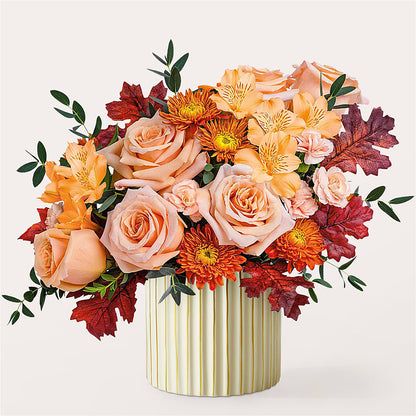 Spiced Latte Bouquet with Ivory Vase – POTRATZ FLORAL SHOP & GREENHOUSES, Erie PA
