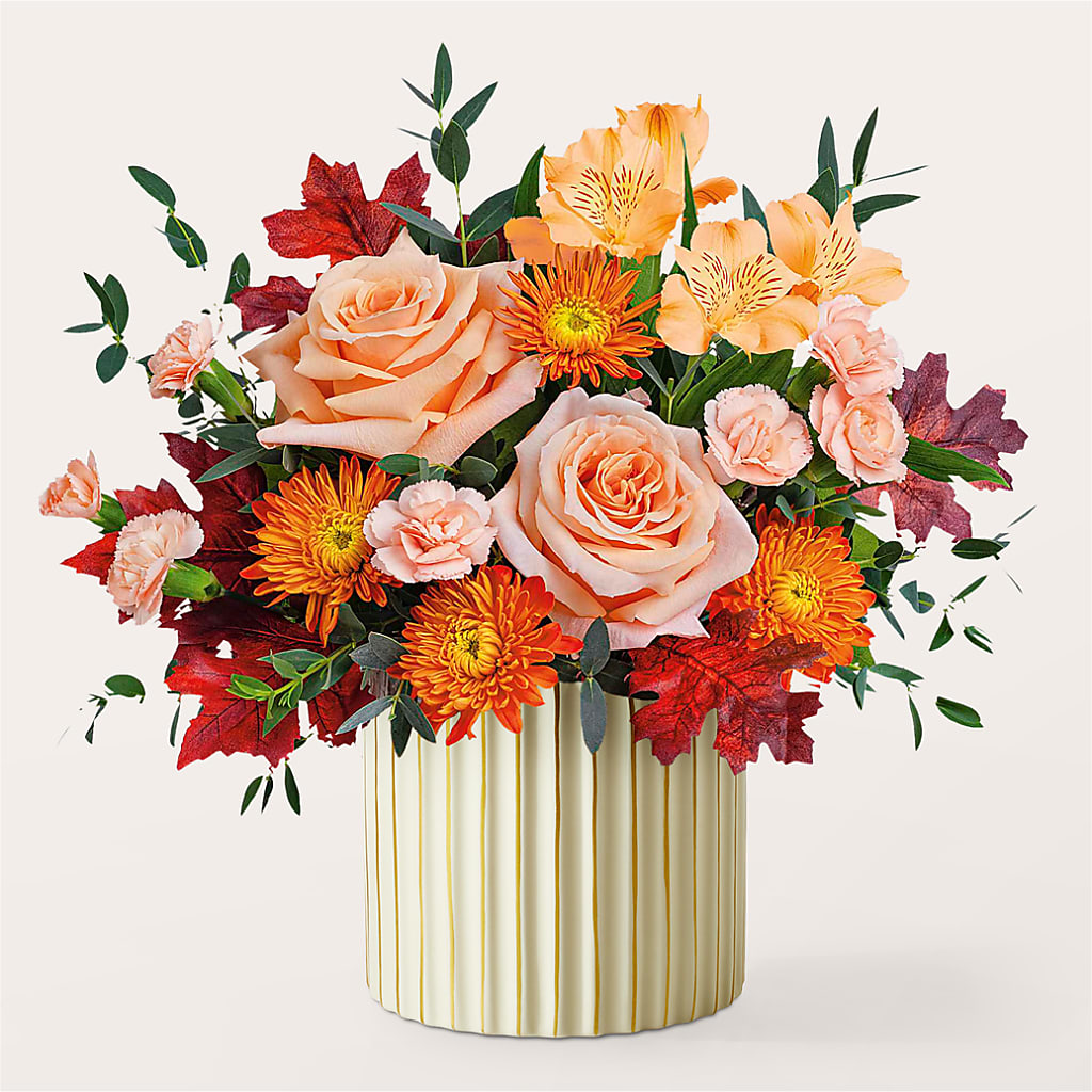 Spiced Latte Bouquet with Ivory Vase – POTRATZ FLORAL SHOP & GREENHOUSES, Erie PA