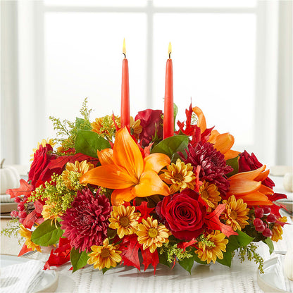 Autumn's Embrace Centerpiece – POTRATZ FLORAL SHOP & GREENHOUSES, Erie PA