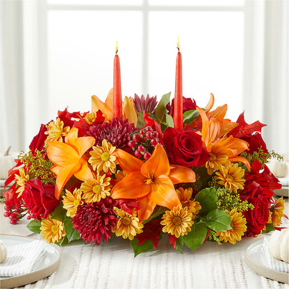 Autumn's Embrace Centerpiece – POTRATZ FLORAL SHOP & GREENHOUSES, Erie PA